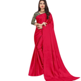 SATIN Silk Wear Plain Saree