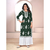 Chikankari Style Rayon Kurti Palazzo Sets