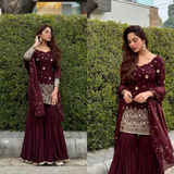 Party Wear Look Top , Sharara Plazzo  and Dupatta