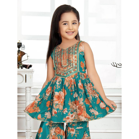 NEW DESIGNER PEPLUM TOP WITH SHARARA AND DUPATTA