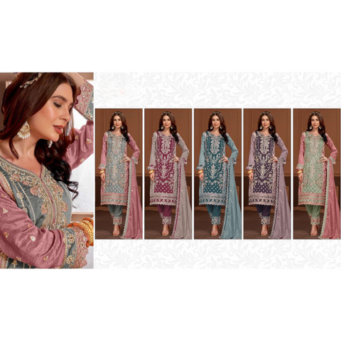 MARIA-A Present Heavy PV Vichitra With Embroidery Codding Sequence Work party wear
