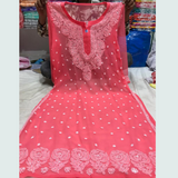 CHIFFON Chikankari Thread work Kurtis