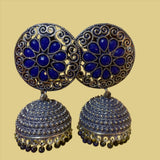 Royal Blue Jhumka Earrings