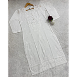 Chikankari Cotton Dobby Kurtis