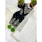 Designer Party Wear Dress Top-Palazzo and Dupatta With Heavy Sequence Embroidery Work