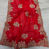 RED Designer Party Wear Saree