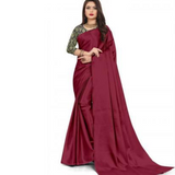 SATIN Silk Wear Plain Saree