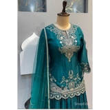 New Designer Pakistani Suit Top, Sharara and Dupatta In Fancy Style