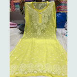 CHIFFON Chikankari Thread work Kurtis