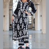 Exclusive Premium Modal kurti Palazzo set with 3D work Lucknowi Chikankari hand embroidery work