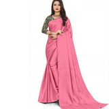 SATIN Silk Wear Plain Saree