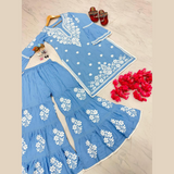 RAYON Chikankari style Kurti Set