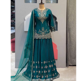 New Designer Pakistani Suit Top, Sharara and Dupatta In Fancy Style