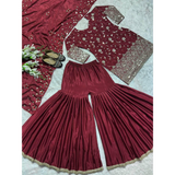 Party Wear Look Top , Sharara Plazzo  and Dupatta