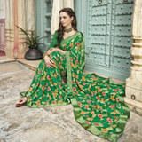 Floral Printed Viscose Georgette Sarees