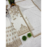 Designer Party Wear Look Top-Palazzo and Dupatta With Heavy Embroidery Work