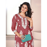 Chikankari Style Rayon Kurti Palazzo Sets