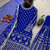 Royal Blue Gharara Sequence Party wear