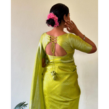 NEW LAUNCHING - Kubera Pattu Semi Silk SAREES- Stitched & Ready Blouse