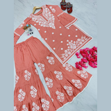 RAYON Chikankari style Kurti Set