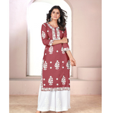 Chikankari Style Rayon Kurti Palazzo Sets