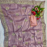 Designer Party Wear Organza Silk Saree