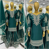 Designer Collection in Pure Chinon with Heavy Embroidery Palazzo Sets