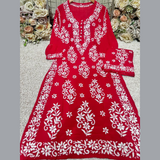 Exclusive Premium Modal kurti Palazzo set with 3D work Lucknowi Chikankari hand embroidery work