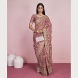 Designer Chiffon Silk Party Wear Saree