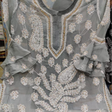 Chikankari Georgette PEARL WORK Kurtis