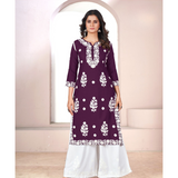 Chikankari Style Rayon Kurti Palazzo Sets