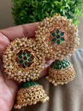 Heavy Studded Jhumka Earrings