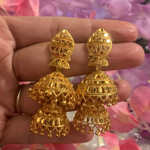 Gold Plated Jhumka Earrings