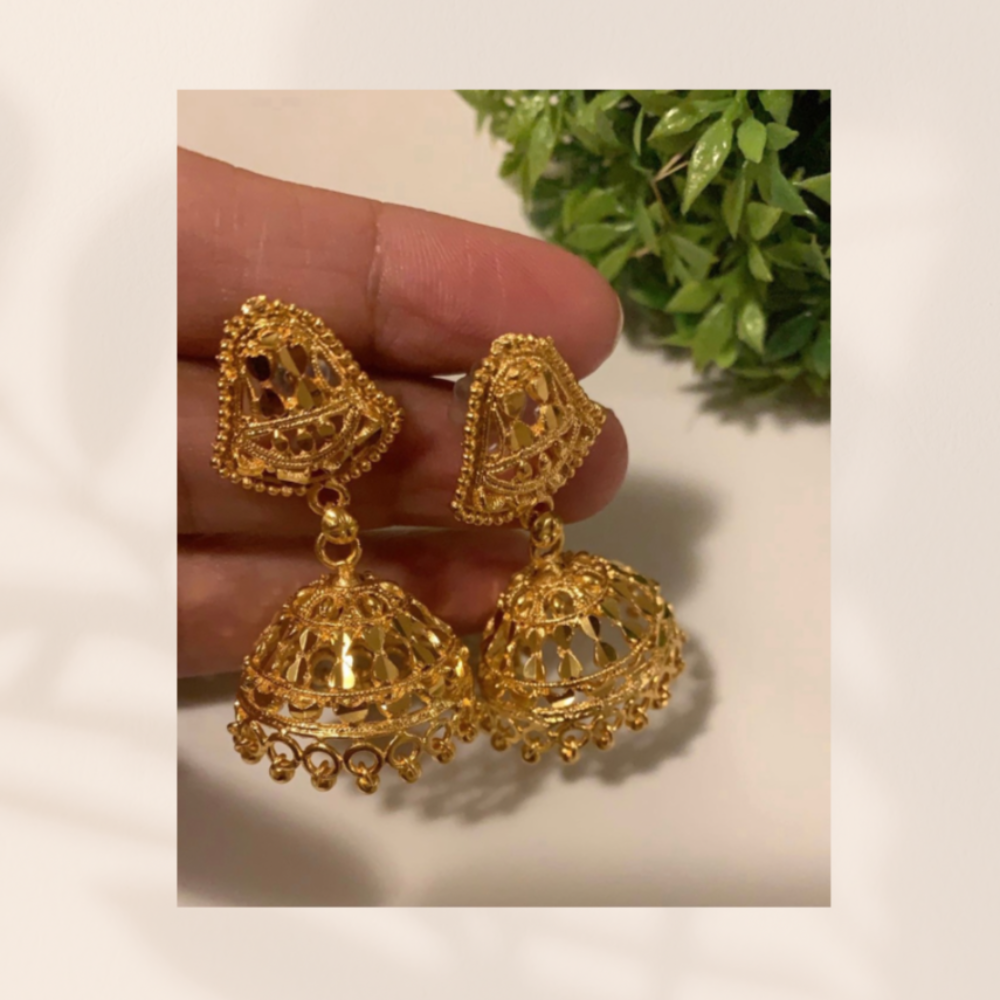 Gold Look Jhumka Earrings