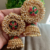 Heavy Studded Jhumka Earrings